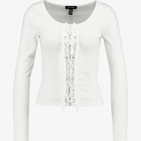 New Look Lattice Front Long Sleeve Top 8 - Picture 1 of 5